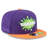 Casquette Snapback Nickelodeon Slime 9FIFTY violette/orange New Era pour jeune des Las Vegas Raiders