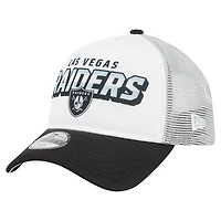 Casquette ajustable New Era blanche/noire Las Vegas Raiders Streak 9FORTY A-Frame pour jeune