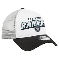 Casquette ajustable New Era blanche/noire Las Vegas Raiders Streak 9FORTY A-Frame pour jeune