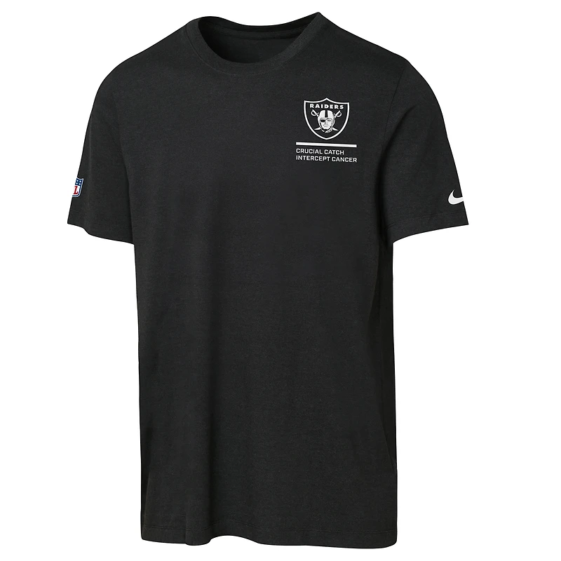 Youth Nike Black Las Vegas Raiders 2025 NFL Crucial Catch Tri-Blend Dri-FIT T-Shirt