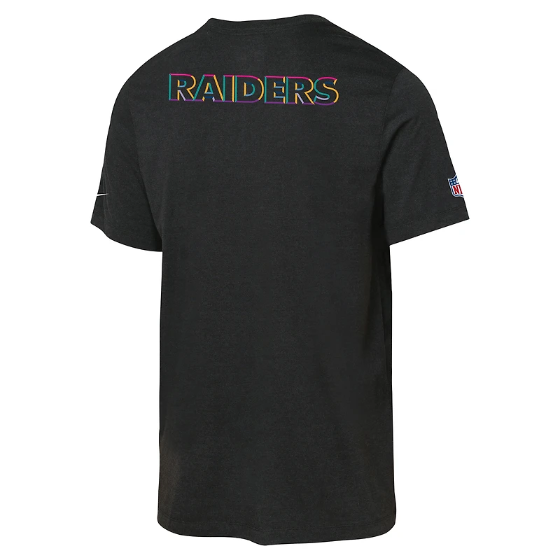 Youth Nike Black Las Vegas Raiders 2025 NFL Crucial Catch Tri-Blend Dri-FIT T-Shirt