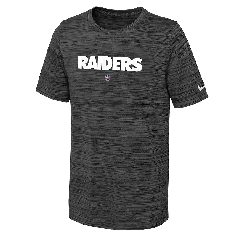 T-shirt Nike Las Vegas Raiders Team Sideline Velocity Performance noir pour jeune