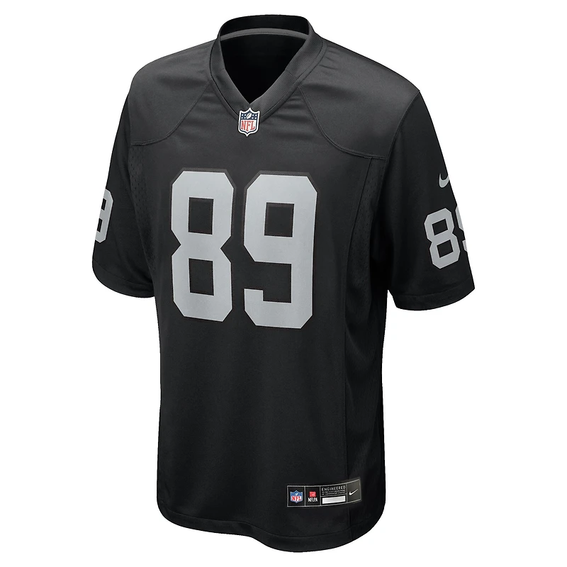 Maillot de match Nike Brock Bowers noir pour jeune des Las Vegas Raiders