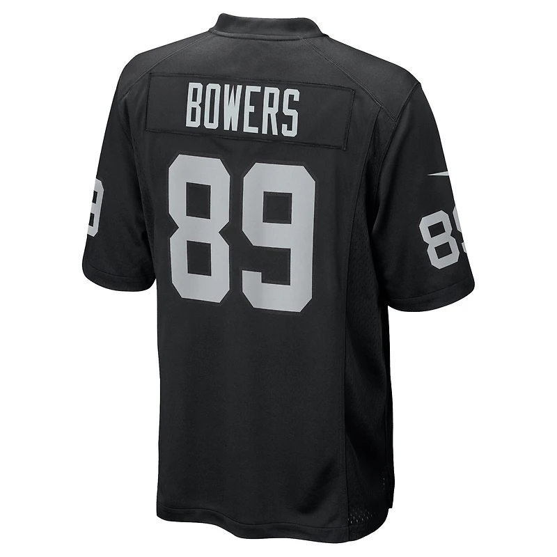 Maillot de match Nike Brock Bowers noir pour jeune des Las Vegas Raiders
