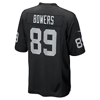 Maillot de match Nike Brock Bowers noir pour jeune des Las Vegas Raiders