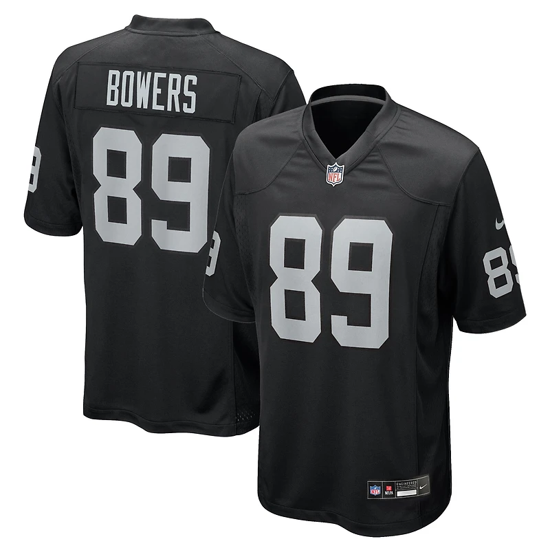 Maillot de match Nike Brock Bowers noir pour jeune des Las Vegas Raiders