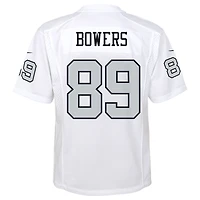 Maillot Nike Brock Bowers blanc pour jeunes des Las Vegas Raiders, match alternatif