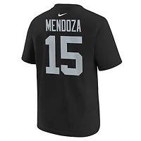 T-shirt Nike pour enfant Fernando Mendoza noir des Las Vegas Raiders, nom et numéro