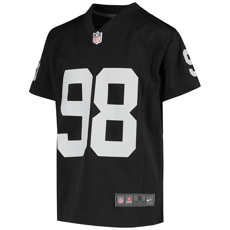 Maillot Nike Maxx Crosby noir pour jeune des Las Vegas Raiders
