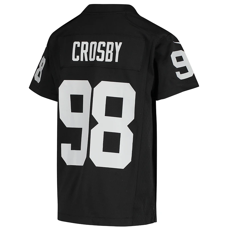 Maillot Nike Maxx Crosby noir pour jeune des Las Vegas Raiders