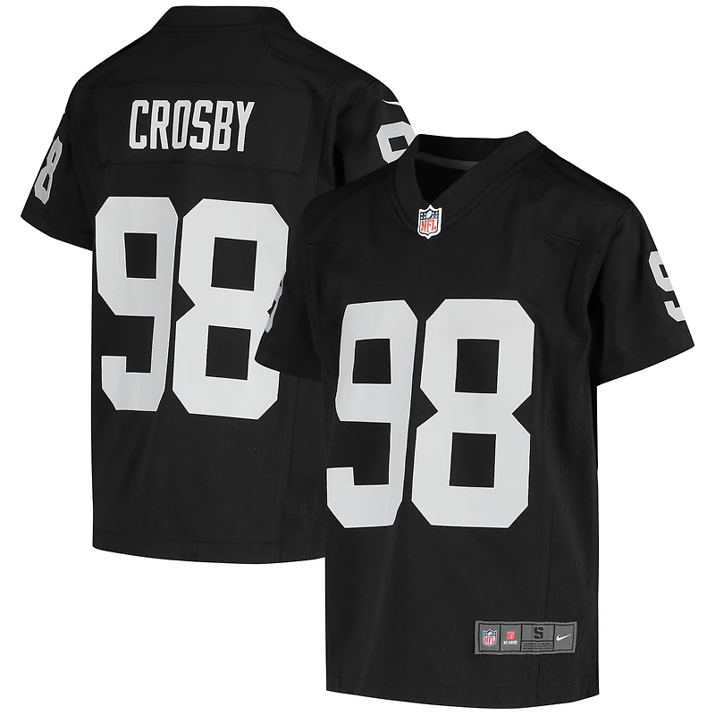 Maillot Nike Maxx Crosby noir pour jeune des Las Vegas Raiders