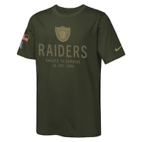 T-shirt Nike Olive Las Vegas Raiders 2025 Salute to Service Sideline Dri-FIT pour jeune
