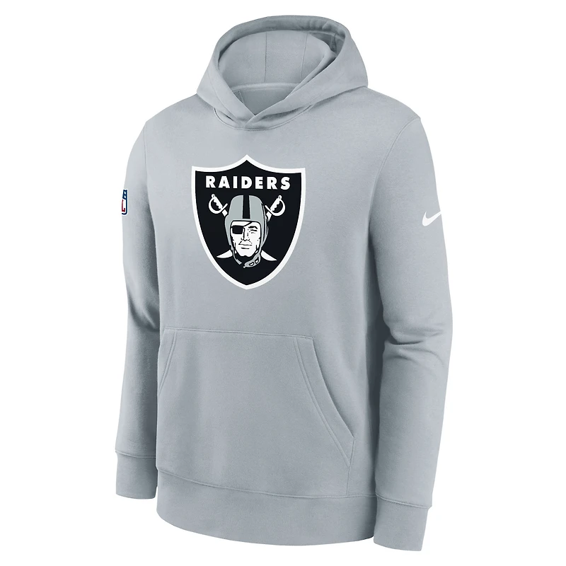 Sweat à capuche Nike Silver Las Vegas Raiders Sideline Club Fleece pour jeune