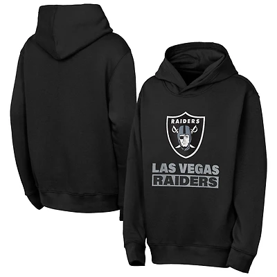 Sweat à capuche noir Youth Outerstuff Las Vegas Raiders Back to Basics