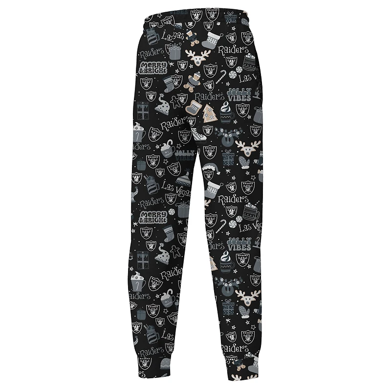 Ensemble de nuit vacances Youth Outerstuff Black Las Vegas Raiders Chestnut