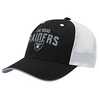 Youth Outerstuff Black Las Vegas Raiders Core Lockup Trucker Adjustable Hat