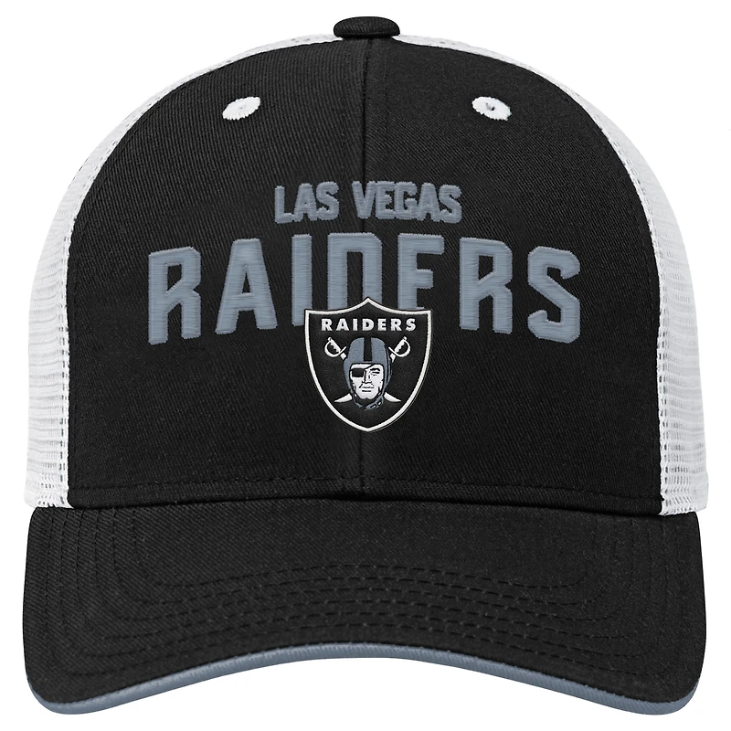 Casquette ajustable noire Youth Outerstuff Las Vegas Raiders Core Lockup Trucker