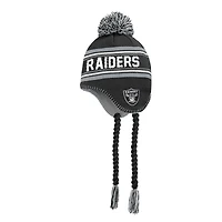 Bonnet en tricot jacquard noir à pompon Youth Outerstuff des Las Vegas Raiders