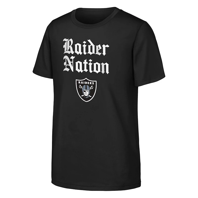 T-shirt noir Youth Outerstuff Team Spirit des Las Vegas Raiders