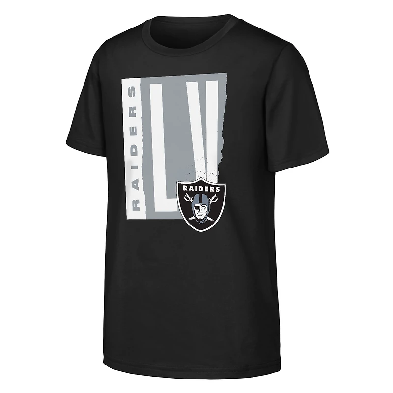 T-shirt noir « Tear It Up » des Raiders de Las Vegas pour jeunes