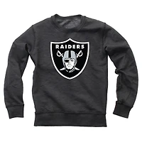 Youth Wes & Willy  Black Las Vegas Raiders Reversible Fleece Pullover Sweatshirt