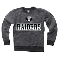 Youth Wes & Willy  Black Las Vegas Raiders Reversible Fleece Pullover Sweatshirt