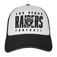 Youth White/Black Las Vegas Raiders Essentials Trucker Adjustable Hat