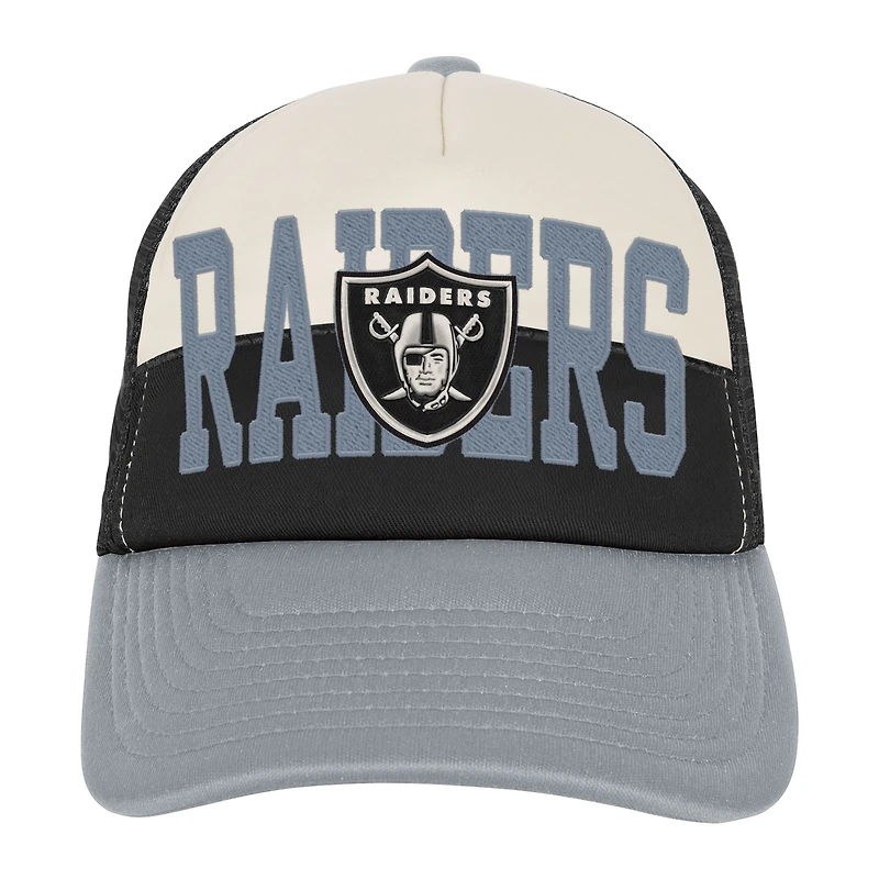 Casquette ajustable blanche/argentée pour jeunes fans des Las Vegas Raiders