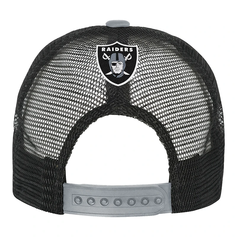 Casquette ajustable blanche/argentée pour jeunes fans des Las Vegas Raiders