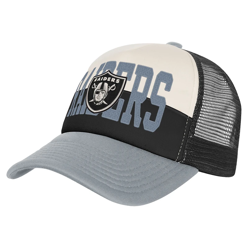 Youth White/Silver Las Vegas Raiders Modern Fan Trucker Adjustable Hat