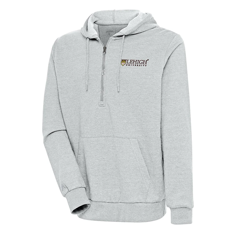 Men's Antigua Heather Gray Lehigh Mountain Hawks Action Lightweight Pullover Hoodie