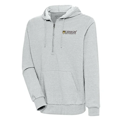 Men's Antigua Heather Gray Lehigh Mountain Hawks Action Lightweight Pullover Hoodie