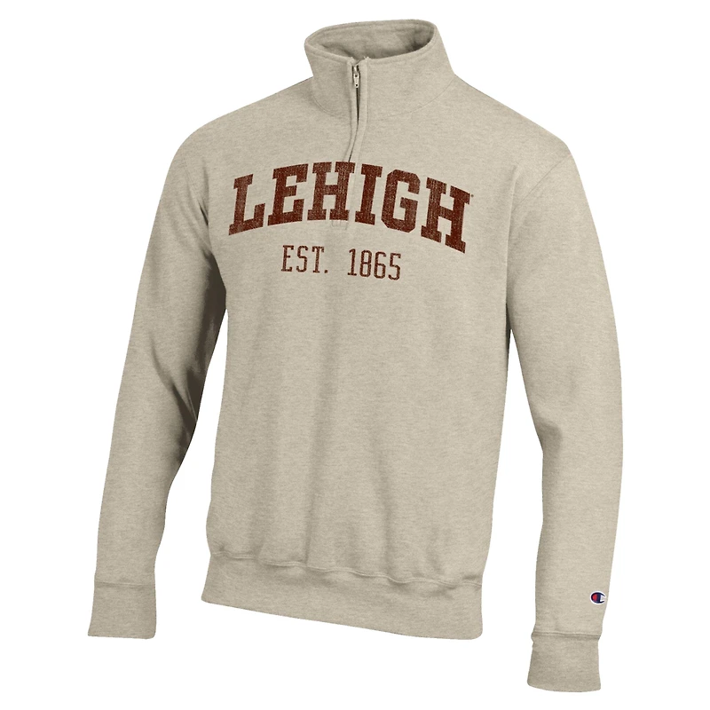 Pull à col zippé Champion Cream Lehigh Mountain Hawks pour homme