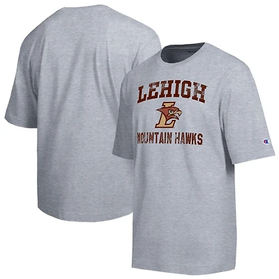 Men's Champion  Heather Gray Lehigh Mountain Hawks Weathered Team T-Shirt
