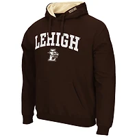 Sweat à capuche Colosseum marron pour homme, avec logo et arche des Lehigh Mountain Hawks