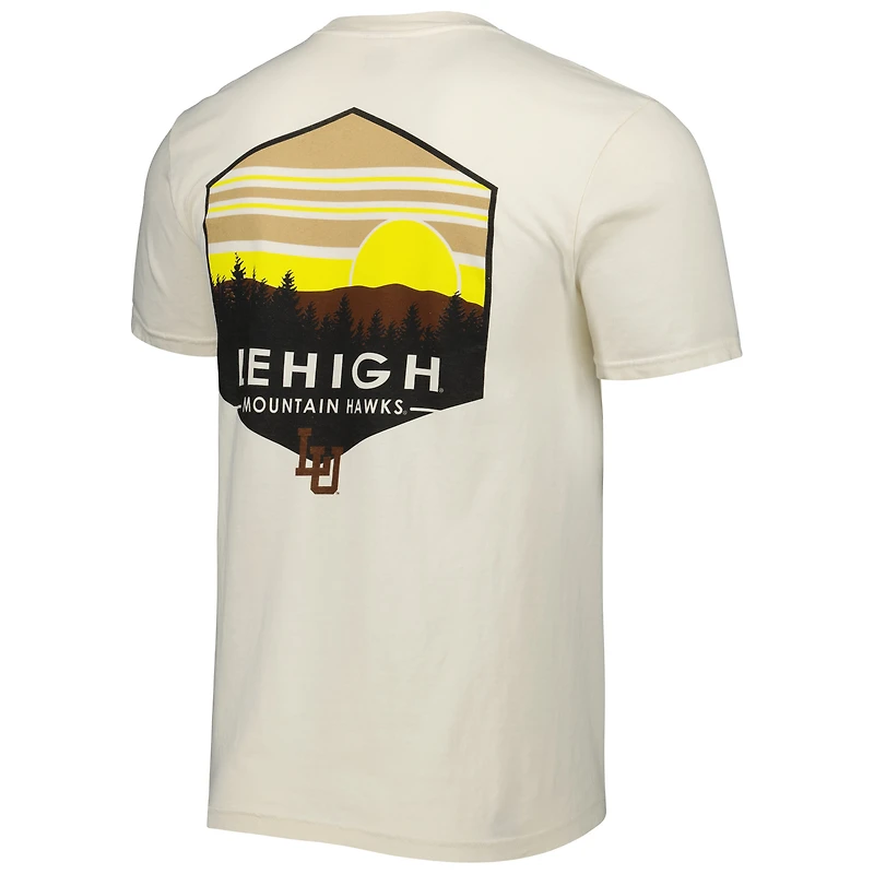 Men's Cream Lehigh Mountain Hawks Landscape Shield T-Shirt