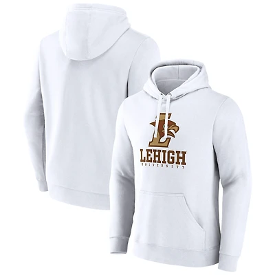 Men's Fanatics  White Lehigh Mountain Hawks Primary Logo Pullover Hoodie
