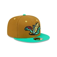 Casquette ajustée 59FIFTY marron New Era pour homme, thème IronPigs de Lehigh Valley