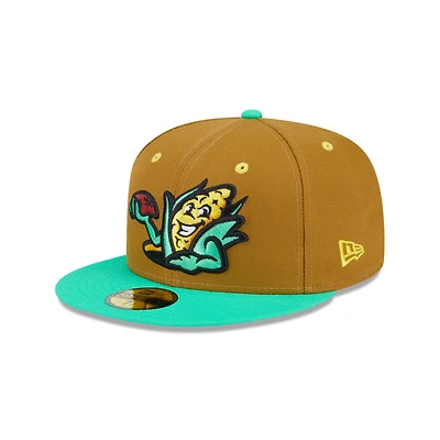 Casquette ajustée 59FIFTY marron New Era pour homme, thème IronPigs de Lehigh Valley