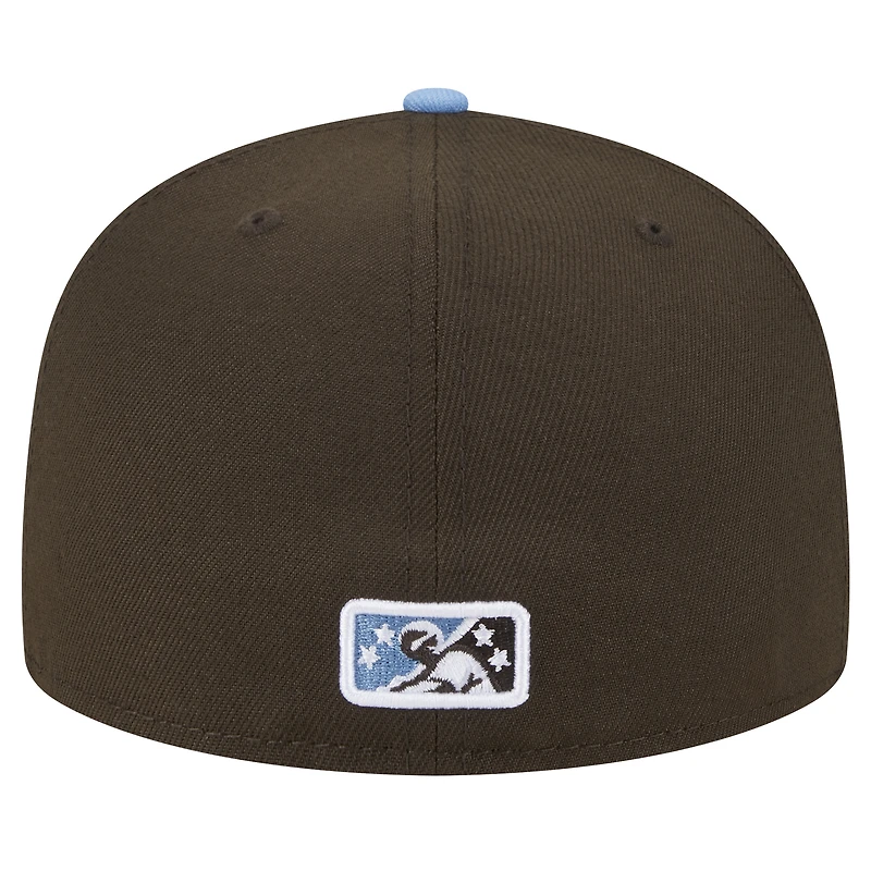 Men's New Era Brown Lehigh Valley IronPigs Theme Night Shoofly 59FIFTY Fitted Hat