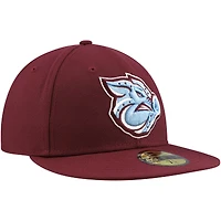 Casquette ajustée 59FIFTY New Era bordeaux Lehigh Valley IronPigs Authentic Collection pour hommes