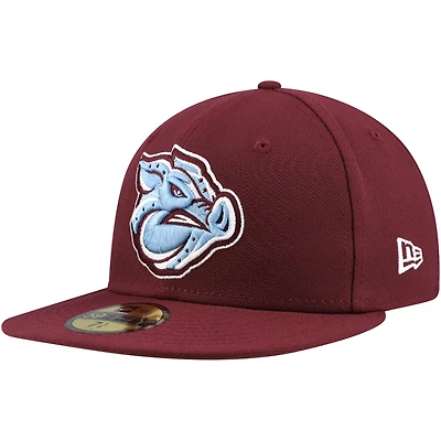 Casquette ajustée 59FIFTY New Era bordeaux Lehigh Valley IronPigs Authentic Collection pour hommes