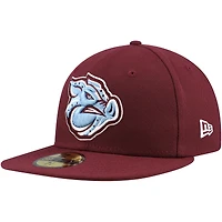 Casquette ajustée 59FIFTY New Era bordeaux Lehigh Valley IronPigs Authentic Collection pour hommes