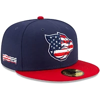 Casquette ajustée 59FIFTY Lehigh Valley IronPigs Theme Night On Field pour homme New Era bleu marine/rouge