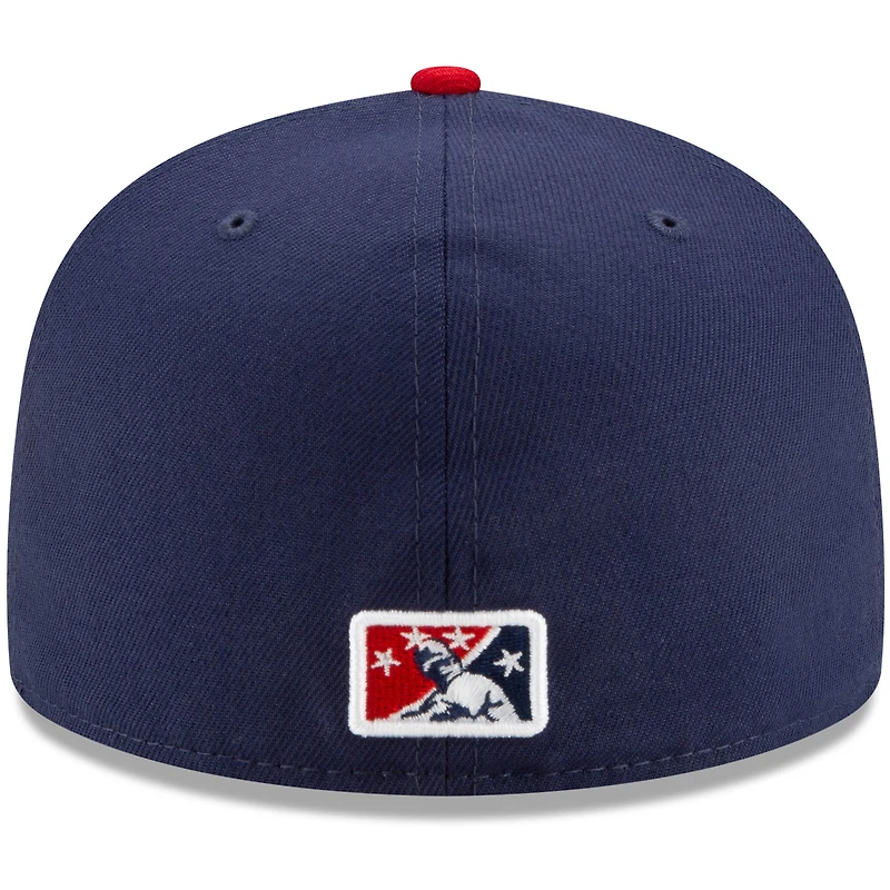 Casquette ajustée 59FIFTY Lehigh Valley IronPigs Theme Night On Field pour homme New Era bleu marine/rouge
