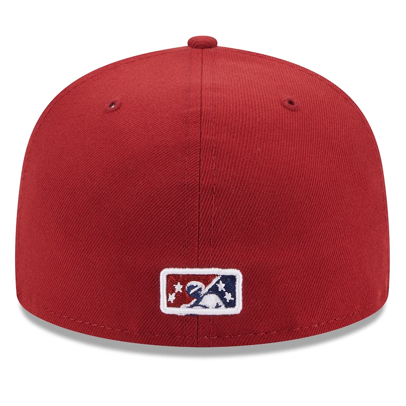 Casquette ajustée 59FIFTY avec logo alternatif Lehigh Valley IronPigs New Era rouge pour homme