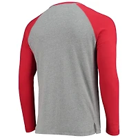 T-shirt de baseball à manches longues Lehigh Valley IronPigs rouge/gris chiné pour homme