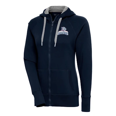 Women's Antigua  Navy Lehigh Valley IronPigs Victory Full-Zip Hoodie