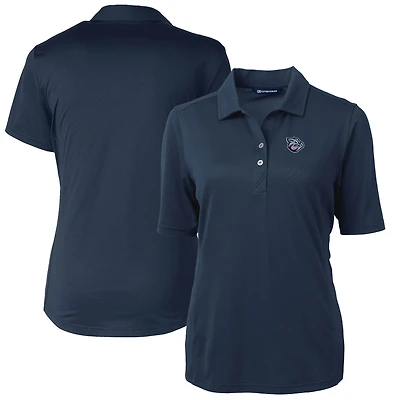 Women's Cutter & Buck Navy Lehigh Valley IronPigs Virtue DryTec Eco Pique Recycled Polo