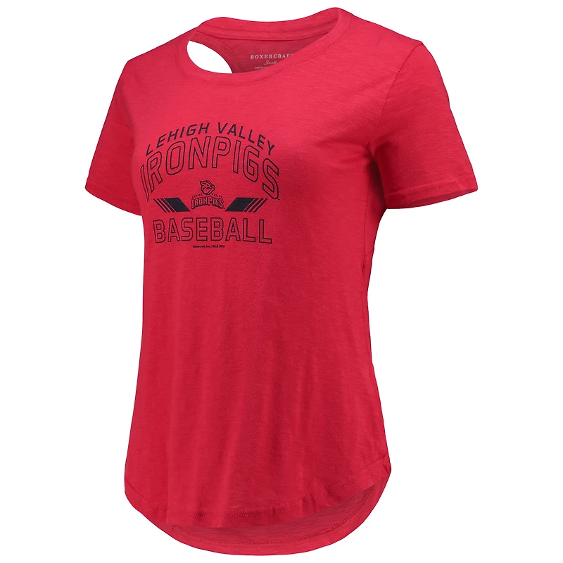 T-shirt rouge Lehigh Valley IronPigs Cut It Out pour femme